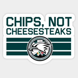 UK IRL Eagles Chips Not Cheesesteaks Sticker